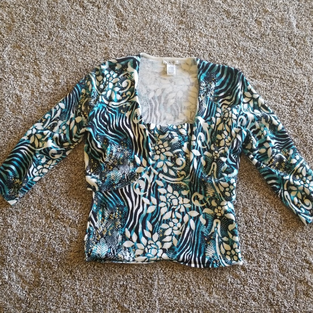 Cache 2 piece tube top with shrug